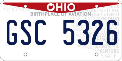 OH license plate GSC5326