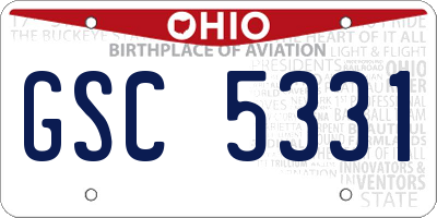 OH license plate GSC5331