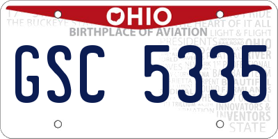 OH license plate GSC5335