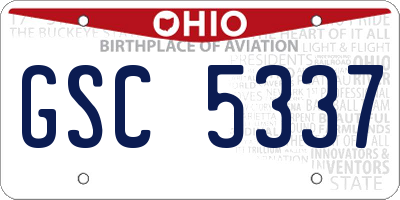 OH license plate GSC5337