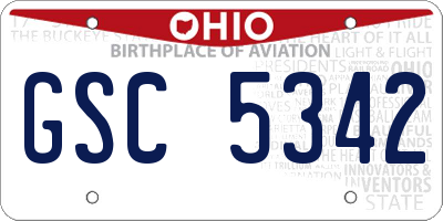 OH license plate GSC5342