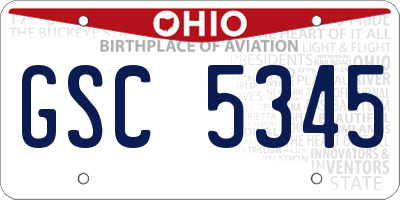 OH license plate GSC5345