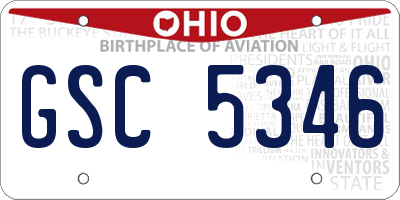 OH license plate GSC5346