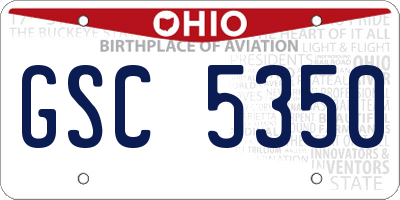 OH license plate GSC5350