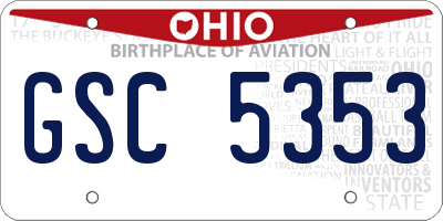 OH license plate GSC5353