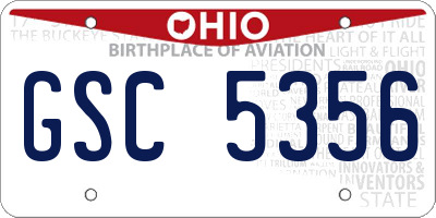 OH license plate GSC5356