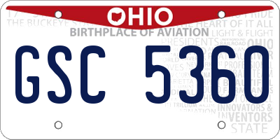 OH license plate GSC5360