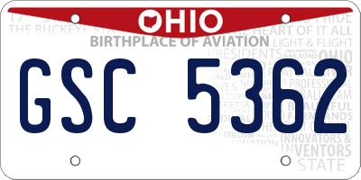 OH license plate GSC5362