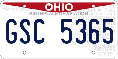 OH license plate GSC5365