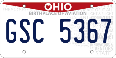 OH license plate GSC5367