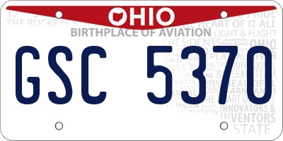 OH license plate GSC5370