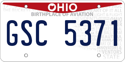 OH license plate GSC5371