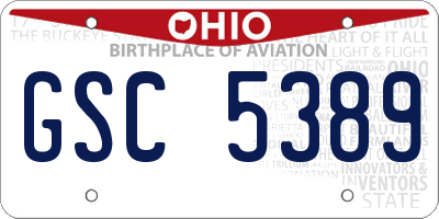 OH license plate GSC5389