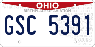 OH license plate GSC5391