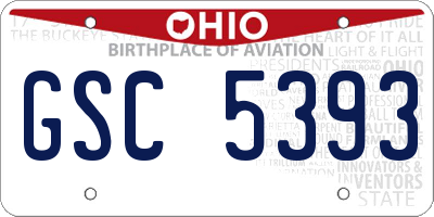 OH license plate GSC5393