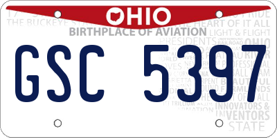 OH license plate GSC5397