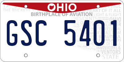 OH license plate GSC5401