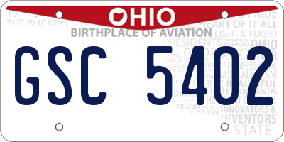 OH license plate GSC5402