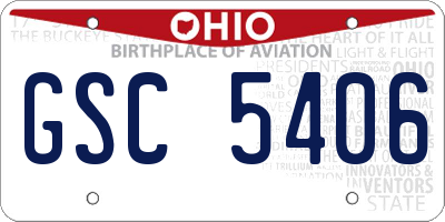 OH license plate GSC5406