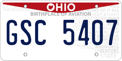 OH license plate GSC5407