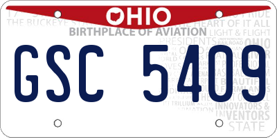 OH license plate GSC5409