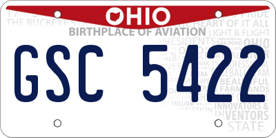 OH license plate GSC5422