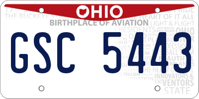 OH license plate GSC5443