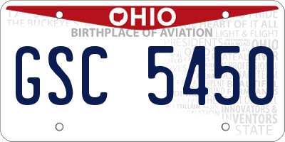 OH license plate GSC5450