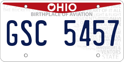 OH license plate GSC5457