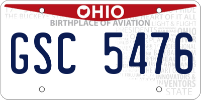 OH license plate GSC5476