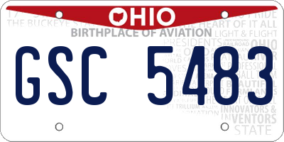 OH license plate GSC5483