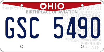 OH license plate GSC5490