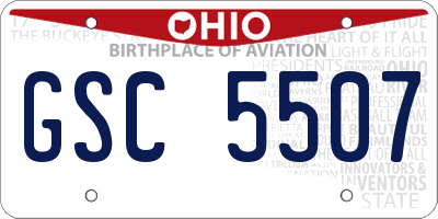 OH license plate GSC5507