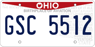 OH license plate GSC5512