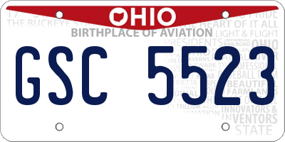 OH license plate GSC5523