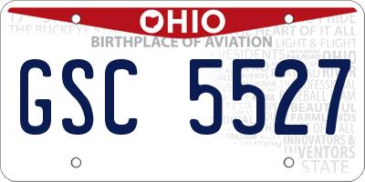 OH license plate GSC5527