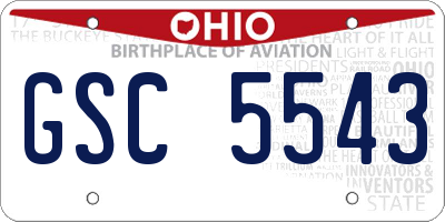 OH license plate GSC5543