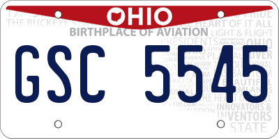 OH license plate GSC5545