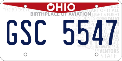 OH license plate GSC5547