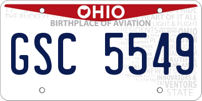 OH license plate GSC5549