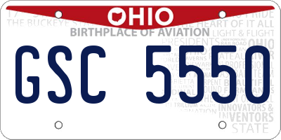 OH license plate GSC5550