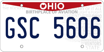 OH license plate GSC5606