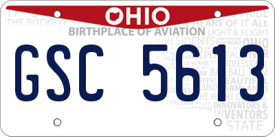 OH license plate GSC5613