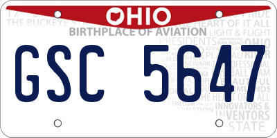 OH license plate GSC5647