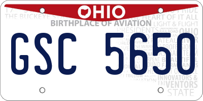 OH license plate GSC5650