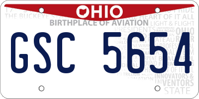 OH license plate GSC5654