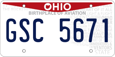 OH license plate GSC5671