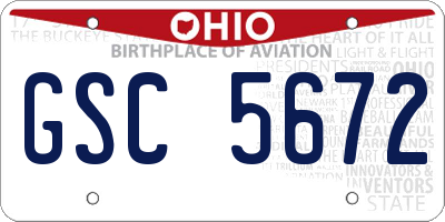 OH license plate GSC5672