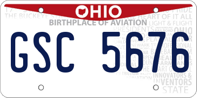 OH license plate GSC5676