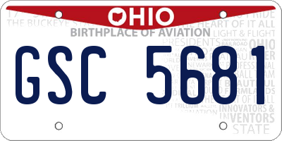 OH license plate GSC5681